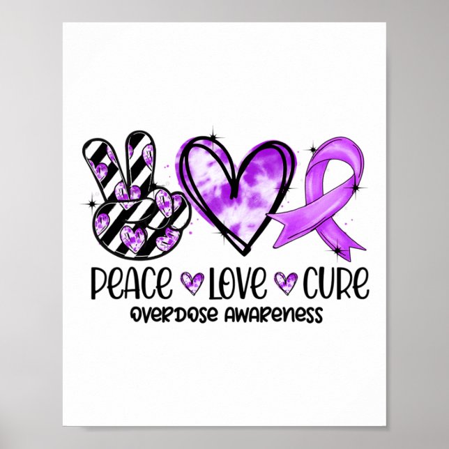 Poster Conscientização sobre Overdose de Cura Amor Paz  (Frente)