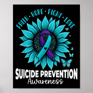 Poster Conscientização sobre Prevenção de Suicídio Girass