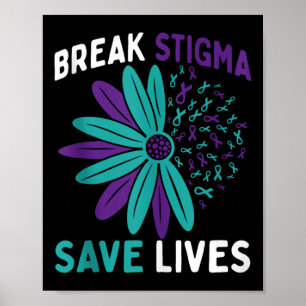 Poster Conscientização sobre Prevenção do Suicídio Azul T