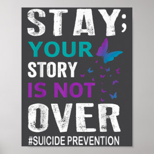 Poster Conscientização sobre Prevenção do Suicídio Fique 