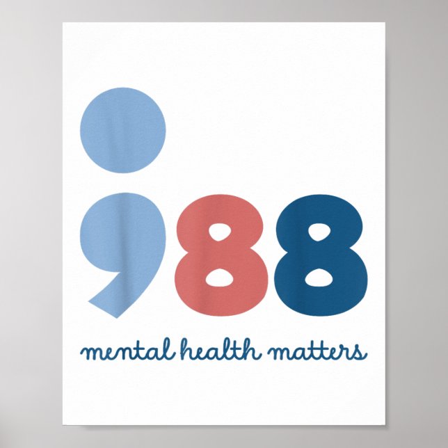 Poster Conscientização sobre Saúde Mental 988 e Prevenção (Frente)