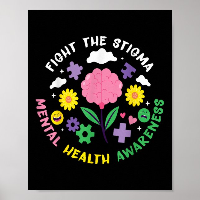 Poster Conscientização sobre Saúde Mental Depressão Preve (Frente)