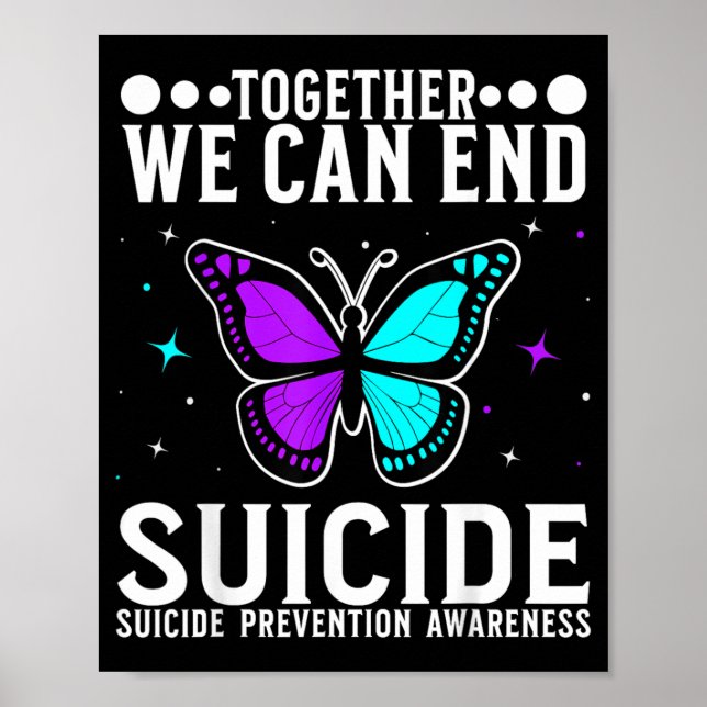 Poster Conscientização sobre Suicídio Apoio Prevenção ao  (Frente)
