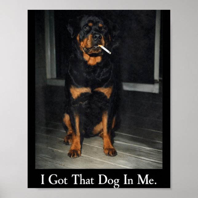 Poster Consegui esse cachorro em Rottweiler cachorro fuma (Frente)