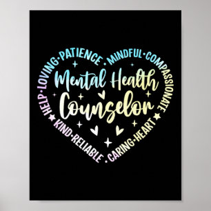 Poster Conselheiro de Saúde Mental Carinhoso Gentil Coraç