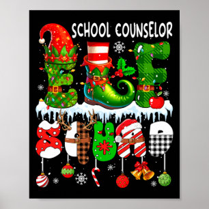 Poster Conselheiro Escolar Elfo Esquadrão Xmas Colorido E