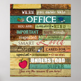 Poster Conselheiro Escolar Quando Entrar Neste Escritório