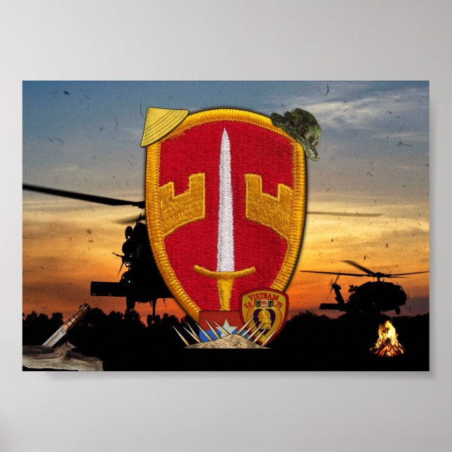 Poster Conselheiros Militares MACV Vietnam Patch da Guerr (Frente)