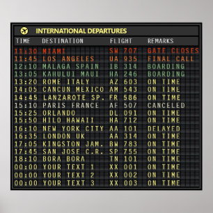 Poster Conselho de aeroporto 👉 instruções ❗ de lei