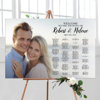 Poster Conselho de assentos de casamento com foto