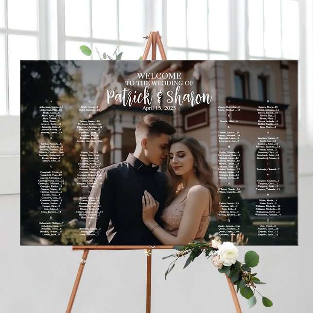 Poster Conselho de assentos de casamento com foto (Criador carregado)