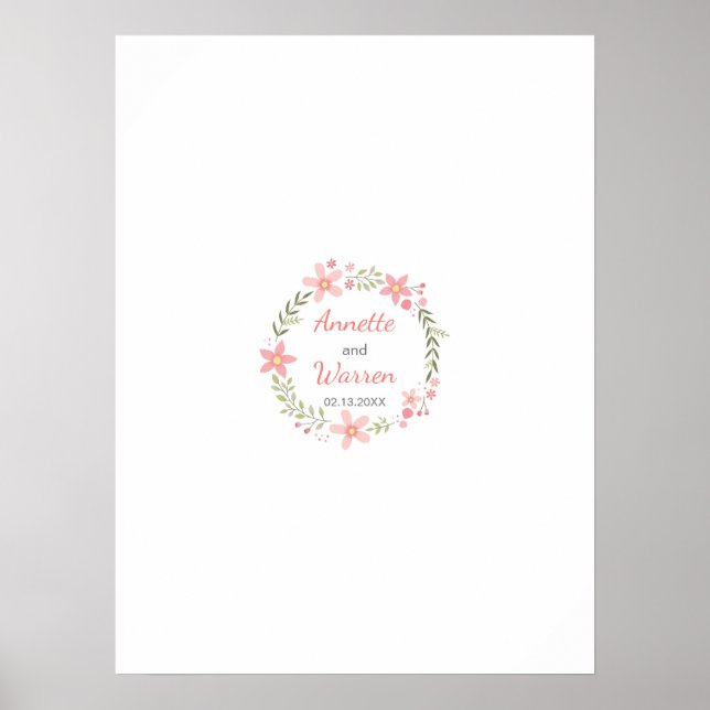 Póster Conselho de Assinatura de Guestbook - Flower Wreat (Frente)