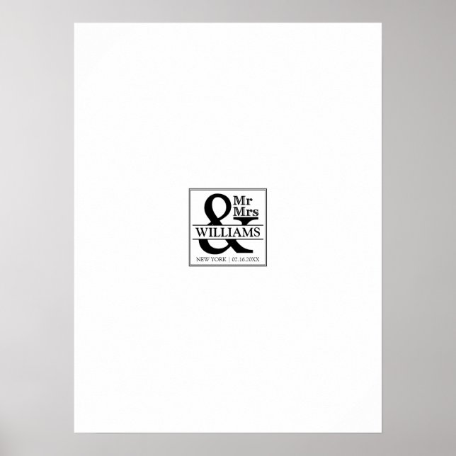 Poster Conselho de Assinatura de Guestbook - Sr. & Sra. (Frente)