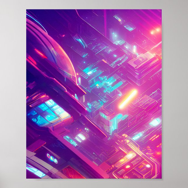 Poster Conselho de circuito de tecnologia futurística (Frente)