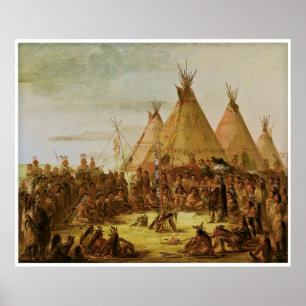 Póster Conselho de Guerra Sioux de George Catlin