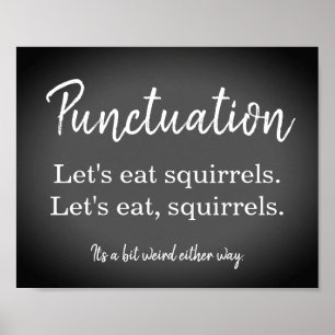 Poster Conselho de Pontuação de Commas Funny Chalk