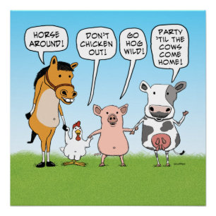 Póster Conselho engraçado dos animais de partido