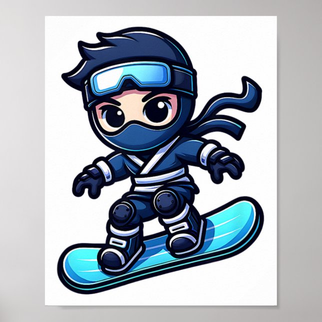Poster Conselho Ninja Snowboard Ninja Snowboardin (Frente)