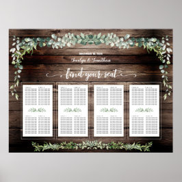 Poster Conselho Rustic Barn Greenery 160 Assentos Convida