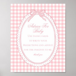 Poster Conselhos de Laço Coquete de Ginga Rosa para Chá d