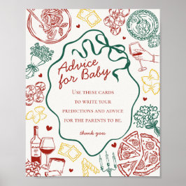 Poster Conselhos de Massa Italiana para o Bebê