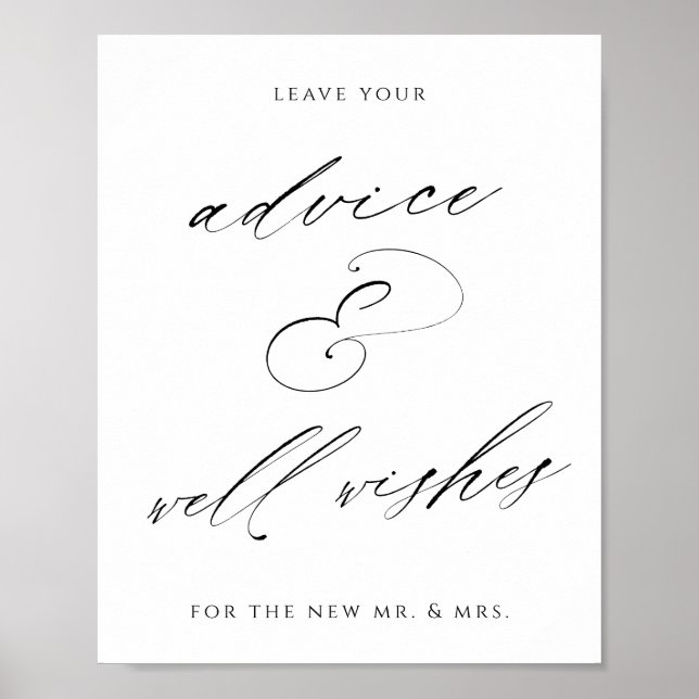 Poster Conselhos e Boas Vindas Placa de Casamento (Frente)