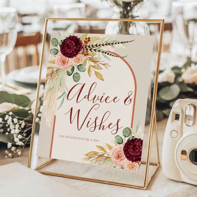 Poster Conselhos e Desejos de Chic Ocidental com Flores d (Criador carregado)