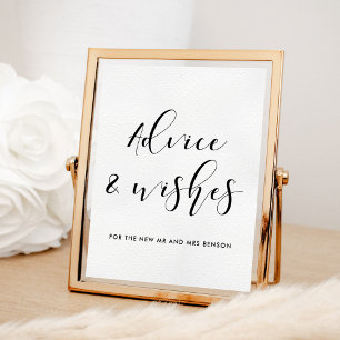 Poster Conselhos e desejos para o cartaz de casamento dos