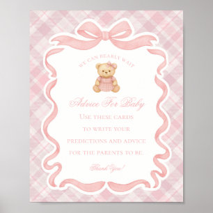 Poster Conselhos para o Banho do Urso com Laço Coquete Ro