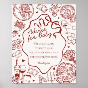 Poster Conselhos para o Bebê em Churrasco Italiano de Mas