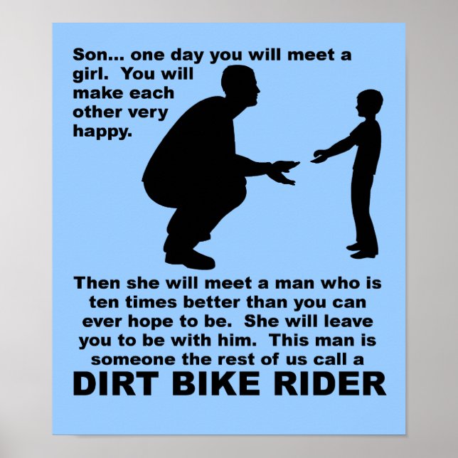 Póster Conselhos Paternais Moto de Trilha Motocross Carta (Frente)