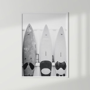 Poster Conselhos Surfs costeiros brancos e pretos