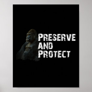 Poster Conservação de Proteção Ambiental do Gorila da Mon