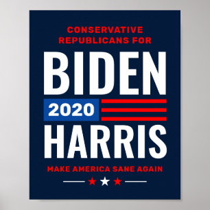 Poster Conservadores para a campanha de Biden Harris de 2
