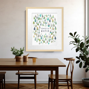 Poster CONSERVE WATER Protect Planet Save Earth