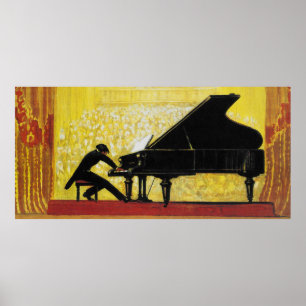 Poster Considerando Ilustração do piano do vintage (192