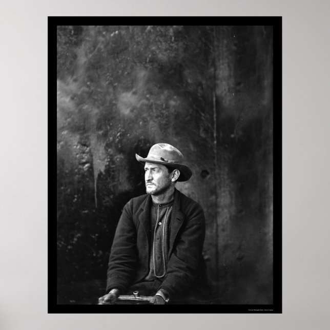 Póster Conspirador de Lincoln Edward Spangler 1865 (Frente)