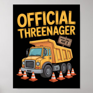 Poster Const. Threenager De Três Anos De aniversário de c