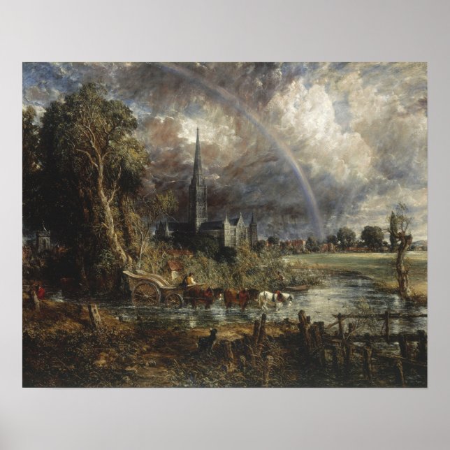 Poster Constable - Catedral de Salisbury a partir dos pra (Frente)