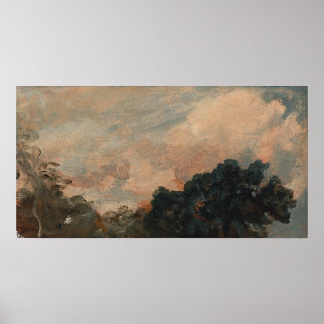 Poster Constable - Estudo de Nuvens com Árvores (Frente)