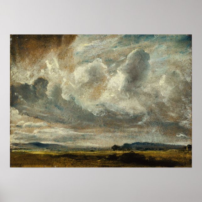 Poster Constable - Estudo de Nuvens Sobre uma Paisagem (Frente)