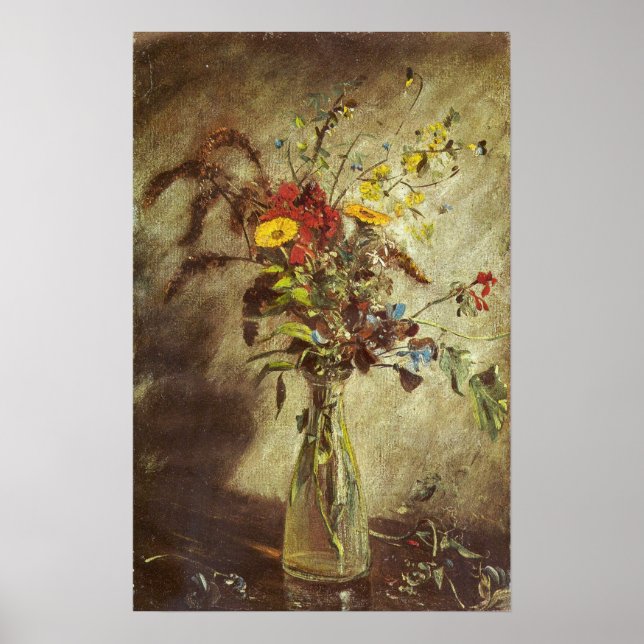 Poster Constable - Flores Em Um Vaso De Vidro 1814 (Frente)