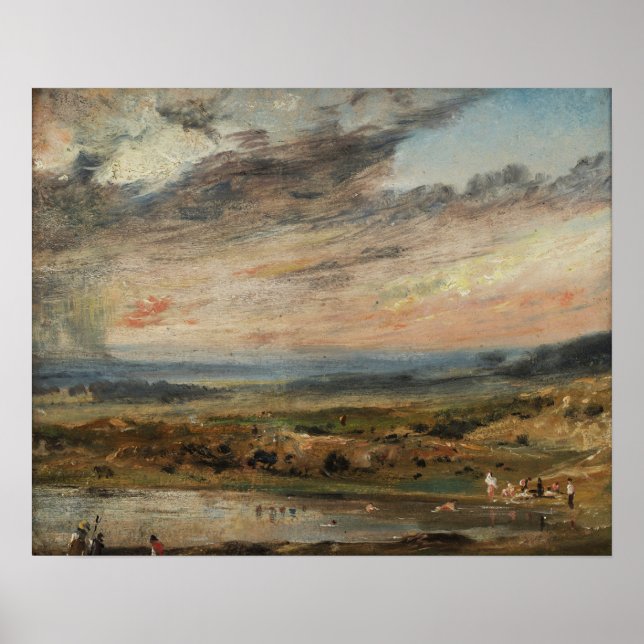 Poster Constable - Hampstead Heath Com Pond E Bathers (Frente)