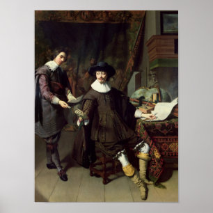 Póster Constantijn Huygens e seu caixeiro, 1627
