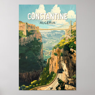 Poster Constantine Argélia Viagem Art Vintage