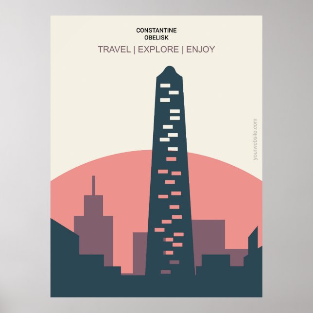 Poster Constantine Obelisk Istambul Turquia Estilo de Vin (Frente)