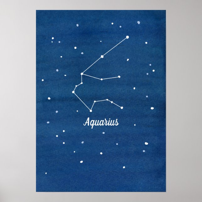 Poster Constelação Aquarius Stars Sky (Frente)