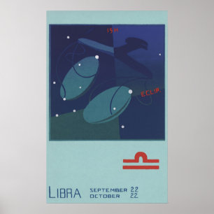 Poster Constelação da Escala de Libra da Astrologia Zodia