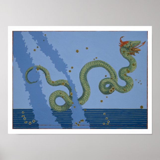 Poster constelação de Serpens Caput e Serpens Cauda, (Frente)