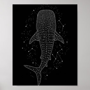 Poster Constelação de Tubarão Baleia Vida Marinha Para An